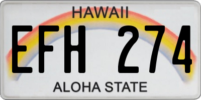 HI license plate EFH274