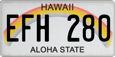 HI license plate EFH280