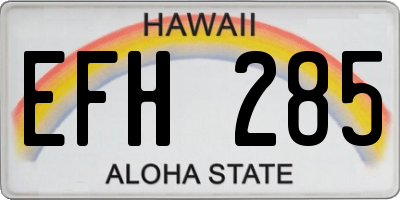 HI license plate EFH285
