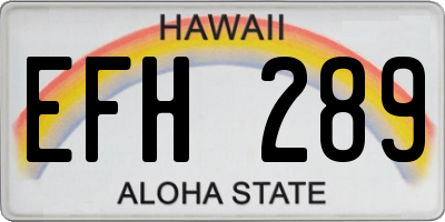 HI license plate EFH289