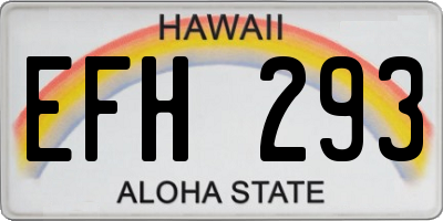 HI license plate EFH293