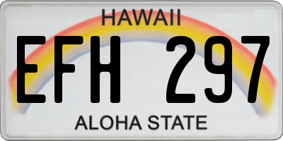 HI license plate EFH297