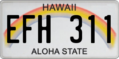 HI license plate EFH311