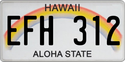HI license plate EFH312