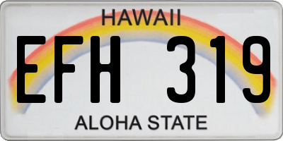 HI license plate EFH319