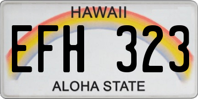 HI license plate EFH323