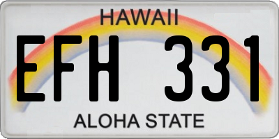 HI license plate EFH331