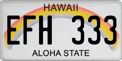 HI license plate EFH333