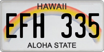 HI license plate EFH335
