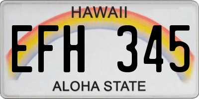 HI license plate EFH345