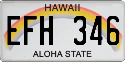 HI license plate EFH346