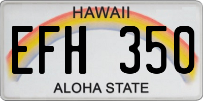 HI license plate EFH350