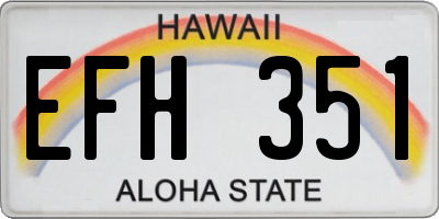 HI license plate EFH351