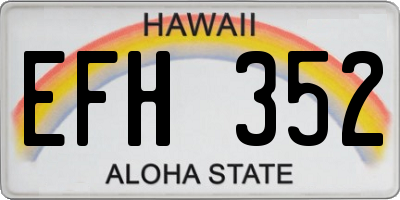 HI license plate EFH352