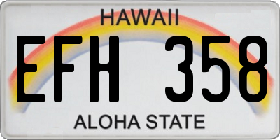 HI license plate EFH358