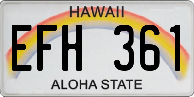 HI license plate EFH361