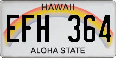 HI license plate EFH364