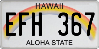 HI license plate EFH367