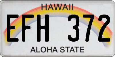 HI license plate EFH372