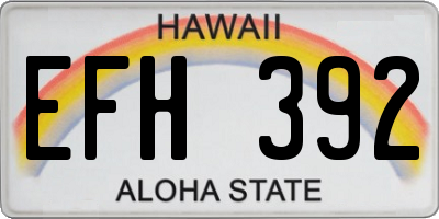 HI license plate EFH392