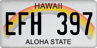 HI license plate EFH397