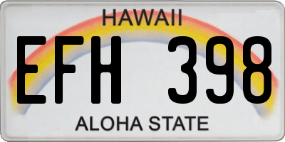 HI license plate EFH398