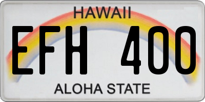 HI license plate EFH400