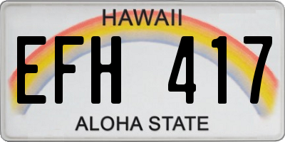 HI license plate EFH417