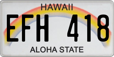 HI license plate EFH418