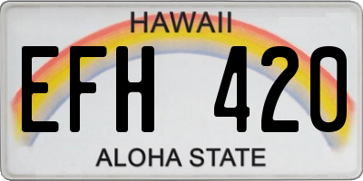 HI license plate EFH420