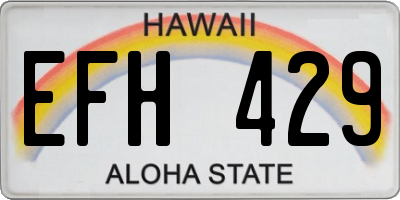 HI license plate EFH429