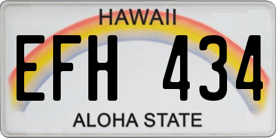 HI license plate EFH434