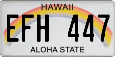 HI license plate EFH447