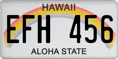 HI license plate EFH456