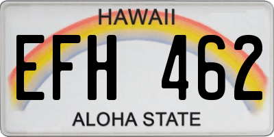 HI license plate EFH462