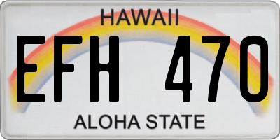 HI license plate EFH470