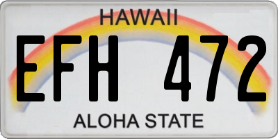 HI license plate EFH472