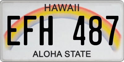 HI license plate EFH487
