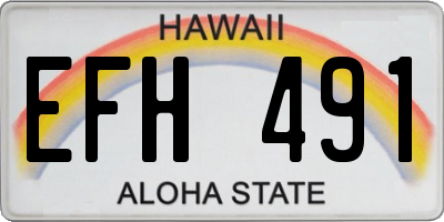 HI license plate EFH491