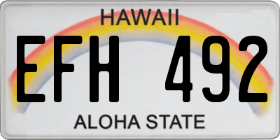 HI license plate EFH492
