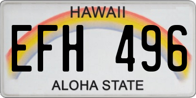 HI license plate EFH496
