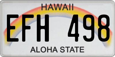 HI license plate EFH498