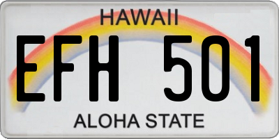 HI license plate EFH501
