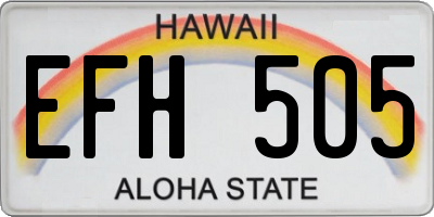 HI license plate EFH505