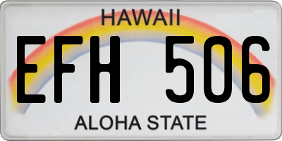 HI license plate EFH506