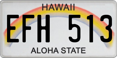 HI license plate EFH513