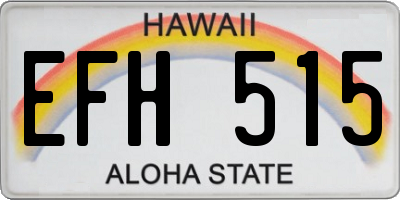 HI license plate EFH515