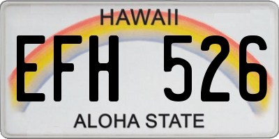 HI license plate EFH526
