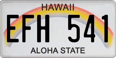 HI license plate EFH541