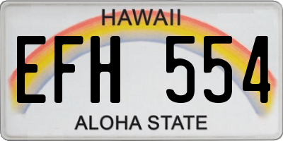 HI license plate EFH554